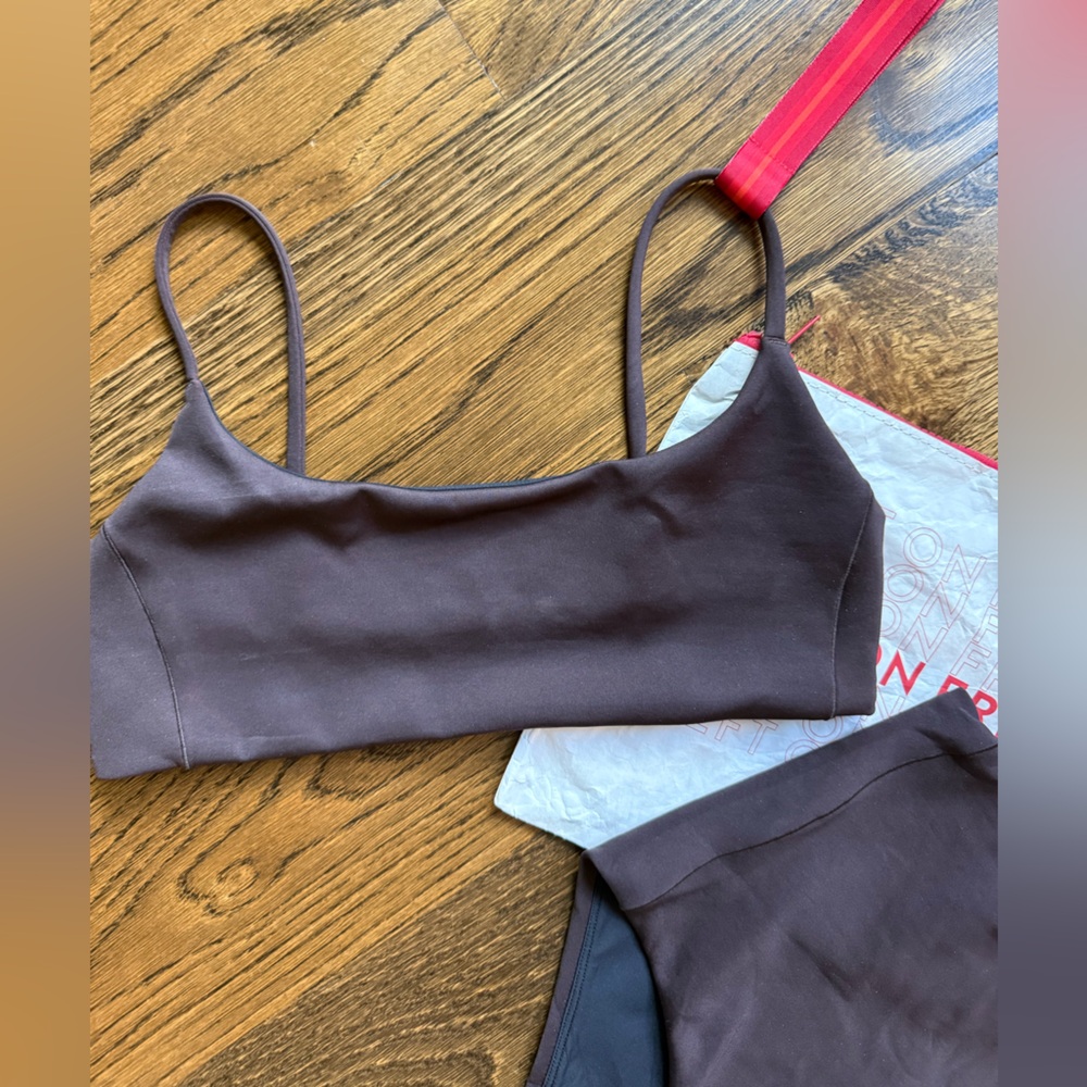 NWT Left On Friday Pool Days Top & Hi Tide Bottom Size Small, Cold Brew/Brown - Picture 6 of 13